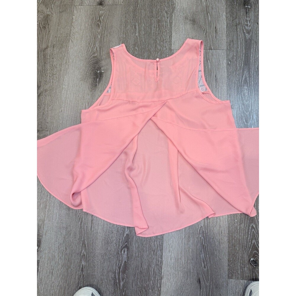 Women's A. Byer Medium Short Sleeve Peach Top-EUC - Picture 7 of 10